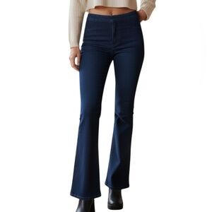 Forever 21 Women Flare Jeans M Dark Blue High Rise Pull On Stretch 28x30.5
BB